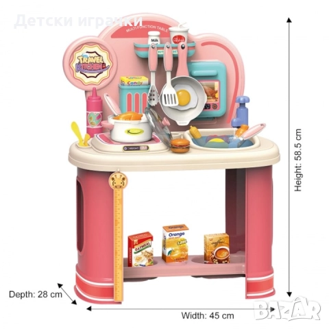 Детска кухня с течаща вода 50ч, снимка 2 - Образователни игри - 52683949