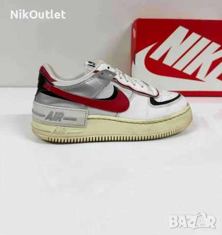 NIKE Air Force 1 Shadow White University Red (Запазени) - Размер 40.5 (26 см стелка)