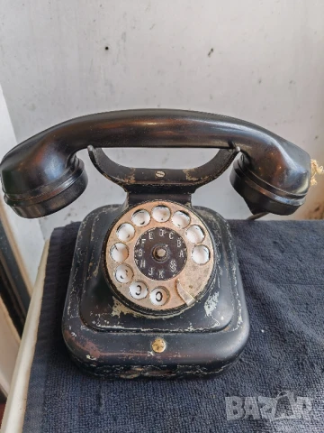 Стар телефон Simens, рогатка. , снимка 5 - Антикварни и старинни предмети - 50598261
