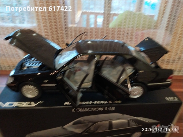1:18 Метален модел на Mercedes Benz S 600 /1997/ W140 , Norev, снимка 11 - Колекции - 53023062