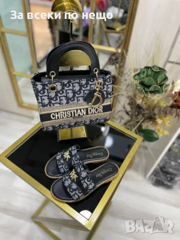 Christian Dior Дамски Копмплект Чанта И Чехли Кристиян Диор - Налични Различни Цветове Код A530, снимка 4 - Чехли - 50141607
