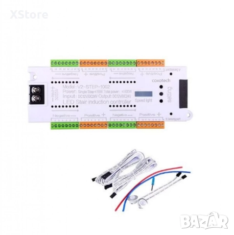 Интелигентен LED контролер със сензор за движение за стълби, 32 канала, 12/24V