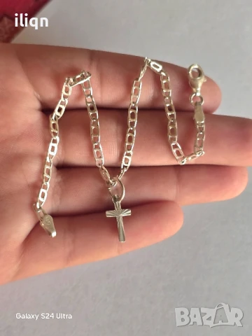 Сребърна гривна. 19см. Цена 22,99лв. За Севлиево безплатна доставка., снимка 2 - Колиета, медальони, синджири - 50799472