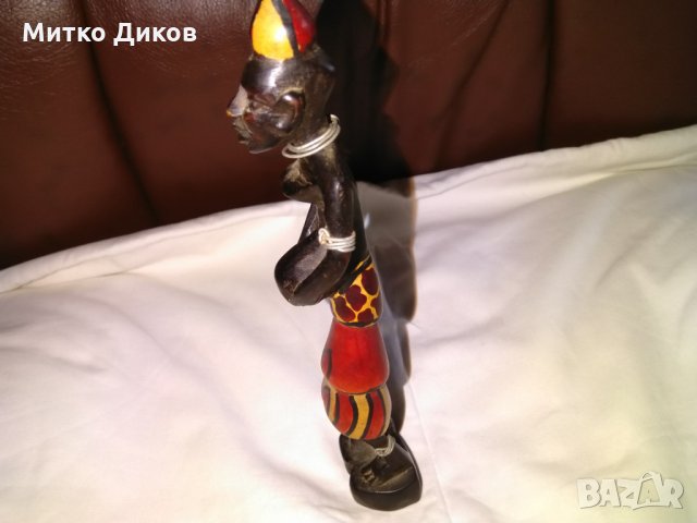 Африканска дървена фигура маска цветна височина 210мм, снимка 11 - Декорация за дома - 29114592