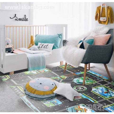 Детска постелка за игра-килим с писта-размери 130х100см - 7 модела - код 3318, снимка 2 - Други - 35411273