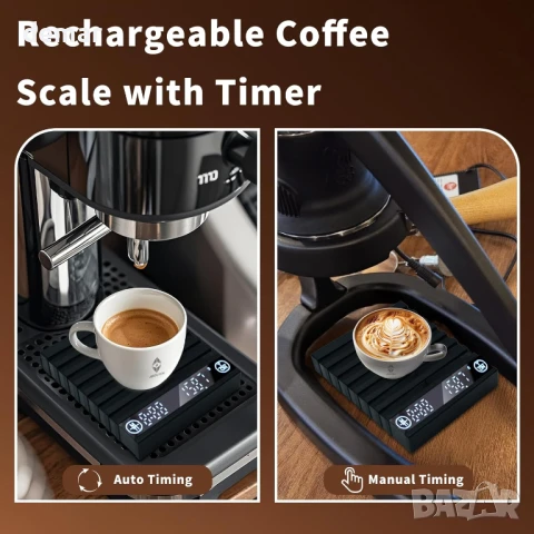 Мини везна за кафе JUELICH с таймер, акумулаторна везна за еспресо, точна везна 2 кг/0,1 гр, снимка 3 - Други стоки за дома - 50794141
