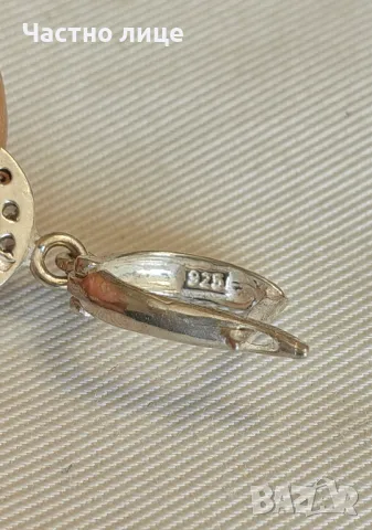 Разкошни Сребърни Обеци BVLGARI Булгари с Бели Камъни, снимка 4 - Обеци - 47618288