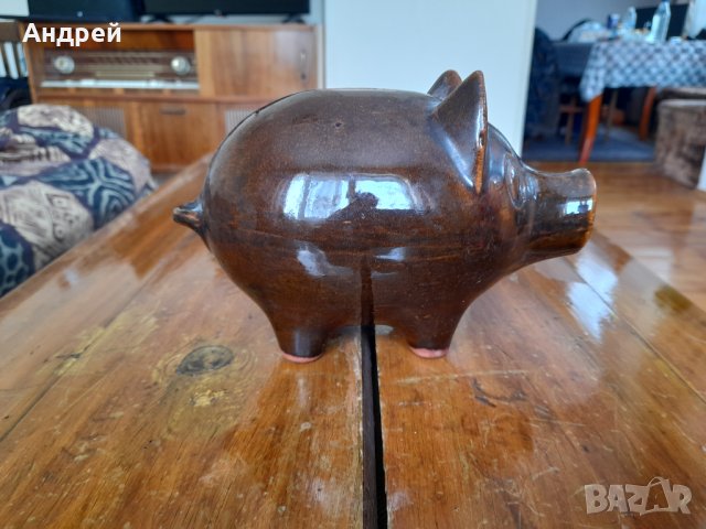 Стара керамична касичка Прасе