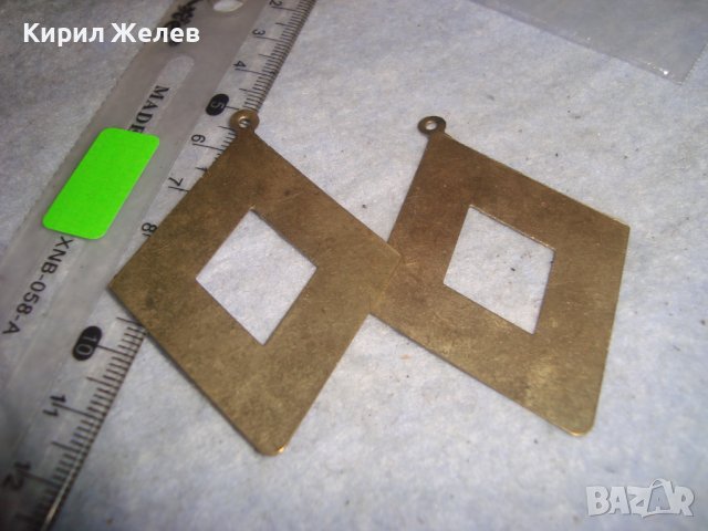 ПОЗЛАТЕНИ РОМБОИДНИ МЕТАЛНИ АРТ ВИСУЛКИ за ОБЕЦИ БИЖУ НАКИТ 18912, снимка 4 - Обеци - 36595982