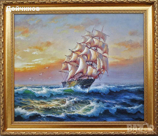 ”Лунна нощ”, морски пейзаж, картина, снимка 2 - Картини - 32253661