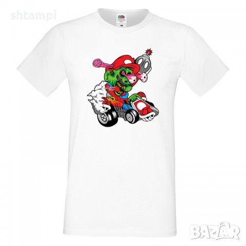 Мъжка тениска Mario Cart Zombie 3 Игра,Изненада,Подарък,Празник,Повод, снимка 5 - Тениски - 37236088