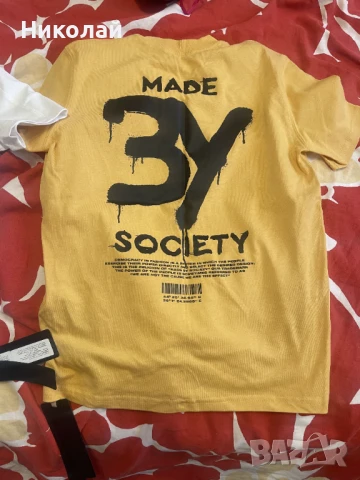 НОВИ!Тениски с печат MADE BY SOCIETY 7-10г., снимка 4 - Детски анцузи и суичери - 50344236