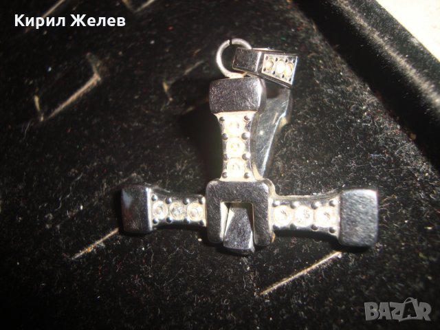 АРТ ДИЗАЙН КРЪСТ с КРИСТАЛИ БЛАГОРОДНА НЕРЪЖДАЕМА СТОМАНА РАЗДВИЖЕН 19685, снимка 6 - Колиета, медальони, синджири - 32088962