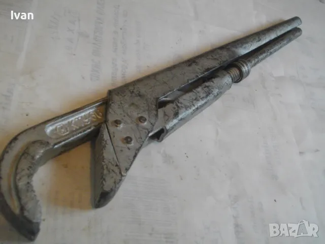 БЪЛГАРСКИ СОЦ ВОДОПРОВОДЕН КЛЮЧ ШАРНИРЕН 2" ЦОЛА 55см/захват 70мм ОТЛИЧЕН, снимка 7 - Други инструменти - 48228676