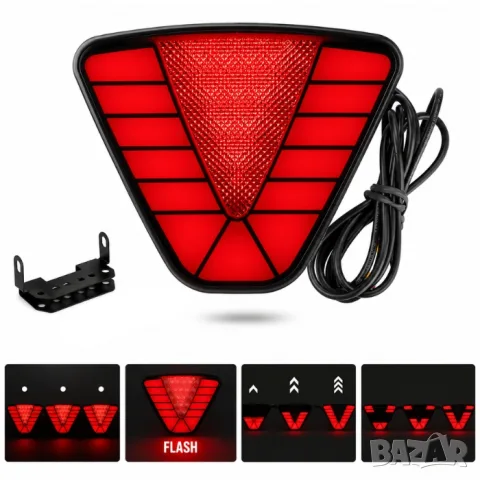 Триъгълен LED стоп за МПС с F1 дизайн, снимка 3 - Аксесоари и консумативи - 55864181