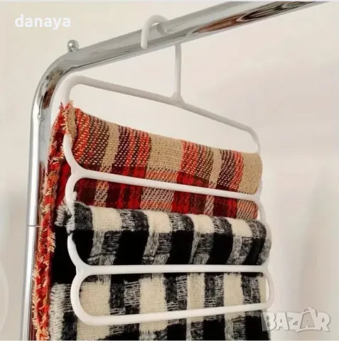 5368 Практична закачалка за панталони и поли на 5 нива, снимка 6 - Органайзери - 47690081