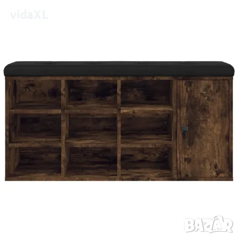 vidaXL Пейка за обувки, опушен дъб, 102x32x50 см, инженерно дърво, снимка 5 - Маси - 56148117