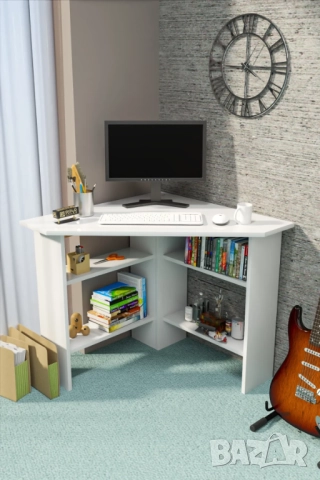 Ъглово бюро за компютър / Малко ъглово бюро / Ъглово офис бюро