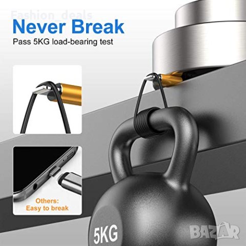 Нов комплект от 3 броя iPhone Айфон кабели за зареждане 2 метра, снимка 7 - Друга електроника - 42648527