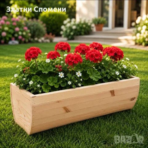 Дървена кашпа за цветя - подарък за нов дом, снимка 2 - Саксии и кашпи - 56167139