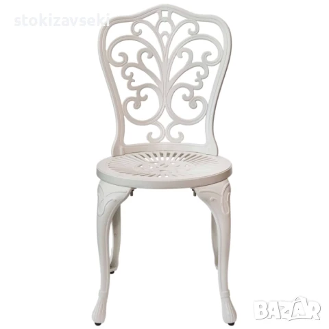 Градински стол цвят бял 43*50*87.5 см, снимка 2 - Градински мебели, декорация  - 51239849