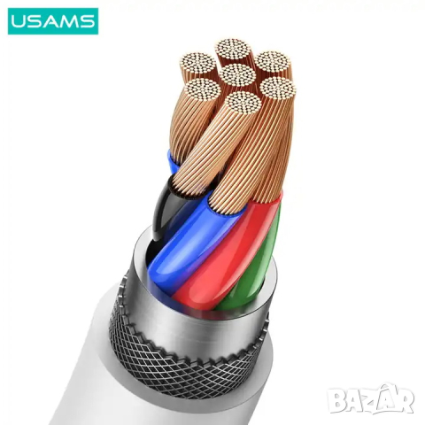 Кабел USAMS US-SJ603 U84 Type-C 3A 3 метра / бял, снимка 6 - USB кабели - 44510329