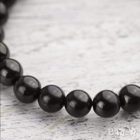 Защитна Гривна от Шунгит Премахва Статичния Електрически Заряд Неутрализира Статичното Електричество, снимка 6 - Гривни - 41801702