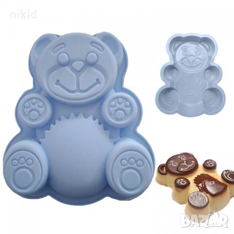 Мече голяма силиконова форма тава направа печене кекс торта желиран сладкиш шоколад гипс шоколад мол, снимка 5 - Форми - 31958560