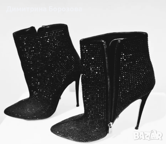 Дамски елегантни ботички на тънко токче, снимка 9 - Дамски обувки на ток - 43886741