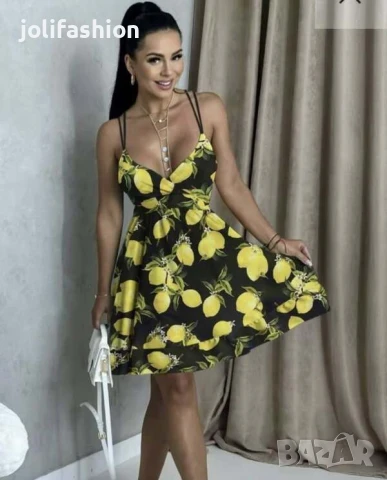 Летни рокли с лимони, снимка 12 - Рокли - 46404022
