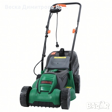 Електрическа косачка за трева 1600W – Лека и мощна, 32 см ширина, 30L кош, снимка 6 - Градинска техника - 53932960