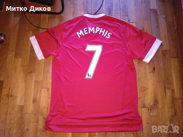Манчестър Юнайтед маркова футболна тениска Адидас №7 Memphis Depay размер Л отлична, снимка 9 - Футбол - 52055718