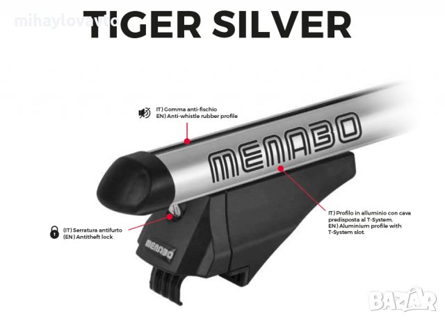 Напречни греди 135см. MENABO TIGER XL