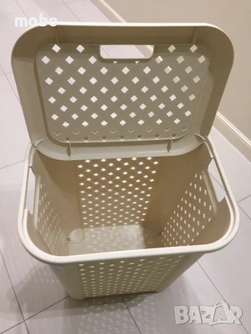 Кош за пране с капак от пластмаса – Arianna, чисто нов, цвят бежов., снимка 4 - Други - 50820418