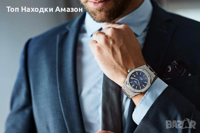 Автоматичен мъжки часовник FEICE FM019 (Royal Oak Design) – Пълен комплект, снимка 4 - Мъжки - 54032584