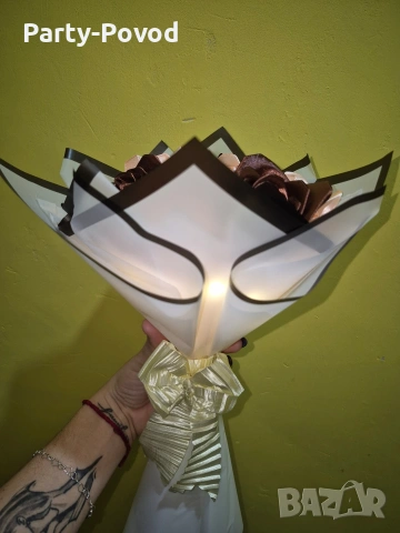 Сатенени букети , снимка 4 - Изкуствени цветя - 53079605