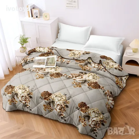 Олекотена завивка Мирабел Дафни, Зимна, 200/210 см, Капитонирана - Код WS16993, снимка 1