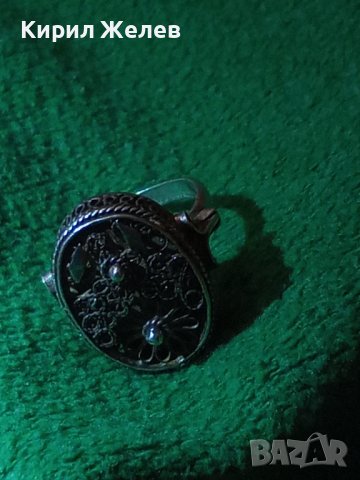 СРЕБЪРЕН ФИЛИГРАНЕН ПРЪСТЕН СТАРИННА АЖУРНА РЪЧНА ИЗРАБОТКА СРЕБРО с ГРАНУЛАЦИЯ БИЖУ УНИКАТ 22724, снимка 18 - Антикварни и старинни предмети - 33133389