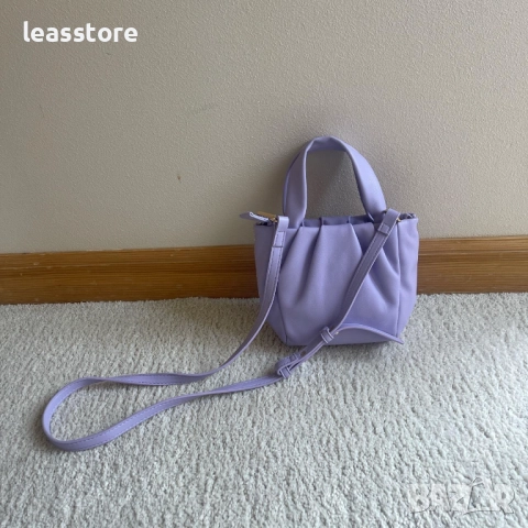 Малка дамска чанта ZARA цвят Лавандулово лилаво, снимка 3 - Чанти - 52594073