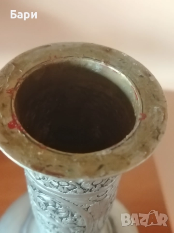 Стара сребърна красива основа за наргиле,ваза,шише..., снимка 14 - Колекции - 51600802