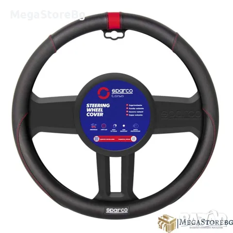 Калъф за волан SPARCO - SPS124RD Черен с червен шев, снимка 2 - Аксесоари и консумативи - 49800811