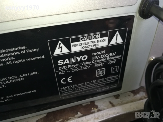 SANYO HV-DX2EV DVD & VIDEO-ВНОС SWISS 0911251903LCHERY2, снимка 18 - Плейъри, домашно кино, прожектори - 52353990