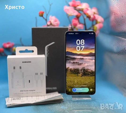 ГАРАНЦИОНЕН!!! Samsung Galaxy S25, 12GB RAM, 128GB, 5G, Icyblue + подарък оригинално зарядно, снимка 2 - Samsung - 54365002