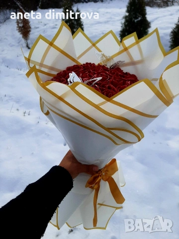 Вечен букет-Любов , снимка 2 - Романтични подаръци - 53374201