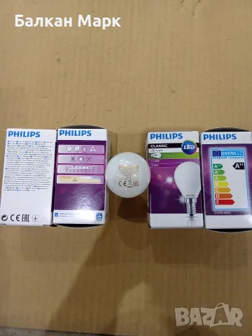 Лот 5 бр. LED крушки Philips Classic LED Luster (E14 / 2.2W / 2700K), снимка 2 - Крушки - 55922746