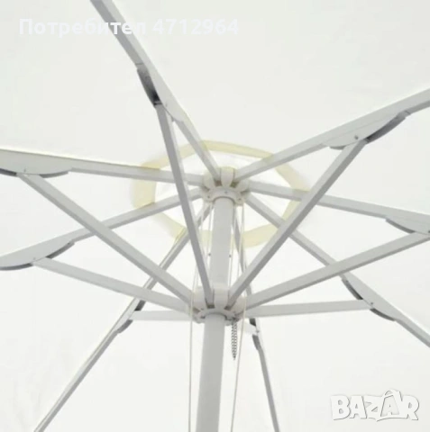 Усилен Плажен чадър – 250 см, бял, без стойка NS6352 "ултра високо качество", снимка 4 - Други - 53157200