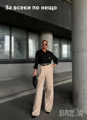 Дамски комплект с риза с бродирано лого Gucci - 3 налични цвята Код A126, снимка 6 - Комплекти - 47489298