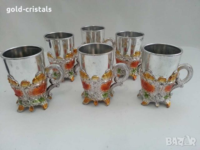  стакани подстакани чаши чашки поднос, снимка 2 - Антикварни и старинни предмети - 29913299
