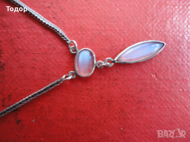 Страхотно сребърно колие верижка с камъни 925, снимка 3 - Колиета, медальони, синджири - 53305345