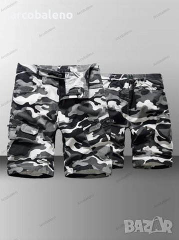 Мъжки къси карго панталони с камуфлажен принт, 8цвята , снимка 4 - Къси панталони - 40551443